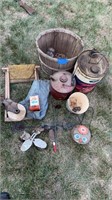 Pulley, rustics, 1966 Mattel , bushel basket