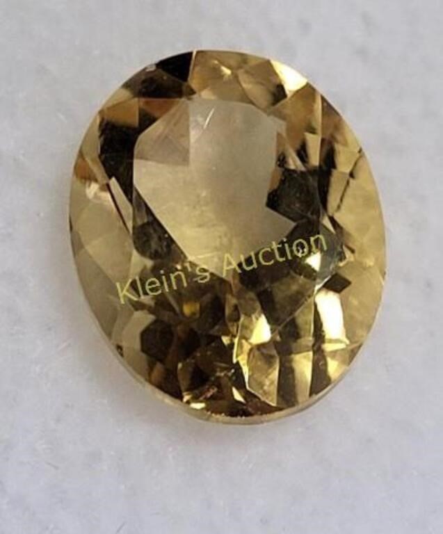 estate gemstone 2.7 carat oval citrine 10 x 8mm