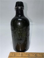 GW Weston & Co Green Glass Bottle