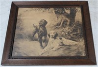 Vintage Framed Dog Print