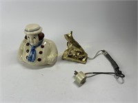 Metal dog electric lighter, Shawnee pottery