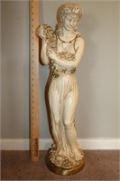 Mid Century Greek Goddess 28" Maiden w/Fruit Base