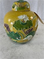 Asian Floral Embellished Ginger Jar
