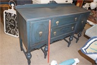 Nice Vintage Transfer Art Green Buffet