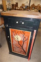 Interesting Asian Motif Vintage Storage Cabinet