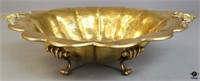 Hammered Brass Footed Bowl