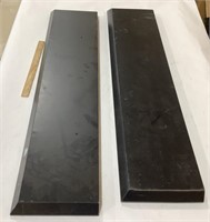 2 black floating shelves 36X8X1