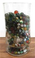 Glass Jar of Vintage Marbles & Shells