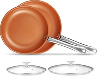 Nonstick Frying Pan Set 10 & 12-inch With Lid