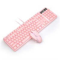 Pink Mechanical Gaming Keyboard and Mouse Combo...
