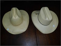 2 Straw Cowboy Hats 7 1/8 Round Up & Resistal
