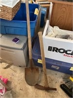 Antique pick axe and shovel