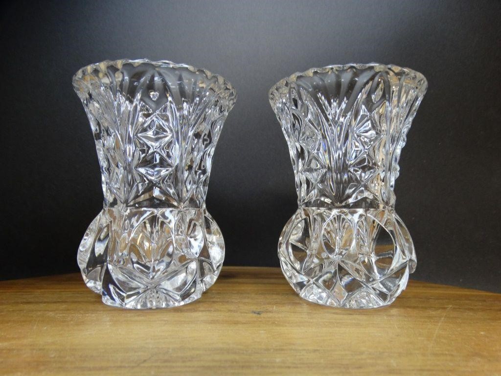 Vintage Cut Glass Bud Vases