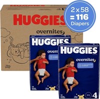 Huggies Overnites Baby Diapers Size 4, 116ct