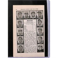 1910 Spalding Red Sox Team Photo Page