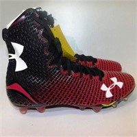 145 UNDER ARMOUR RED/BLACK CLEATS - MEN'S SIZE 9