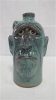 Dal Burtchaell Green Glaze Pottery Face Jug