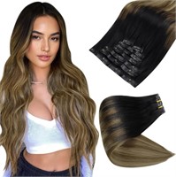 Full Shine Clip in Human Hair Extensions 12 Inch B