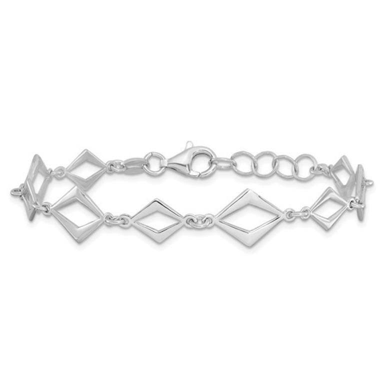 Sterling Silver Rhodium-plated Polished Bracelet