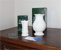 Irish Belleek China Vases with boxes