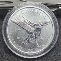 2015 1 Troy Oz. Silver Canada $5 Red Tail Hawk