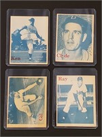 4- 1952 Brooklyn Dodgers Baseball Cards