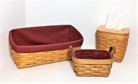 Longaberger Baskets and Tissue Box Cover