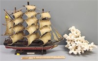 Sailing Ship Model & Coral sample
