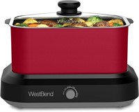 West Bend 87906R, 6 Qt Slow Cooker, Red