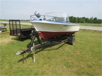 Boat motor and trailer