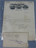 1916 Brooklyn Dodgers Letter Charles Ebbets Jr