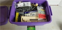 Tote of Assorted Nails, Screws, and More