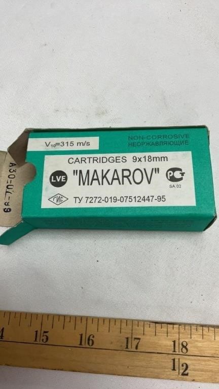 Makarov 9 x18mm 50 cartridges