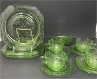 Uranium Glass Snack Set