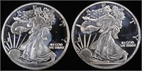 (2) 1 OZ .999 SILVER WALKING LIBERTY DESIGN ROUND