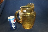 VINTAGE AMBER COUNTRY GARDEN PITCHER