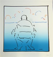 Peter Max " Alfred Hitchcock" Hand Signed