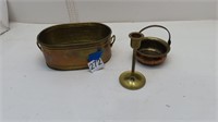 brass colored metal items