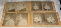 (4) 1890's French Actresses Stereoview Cards