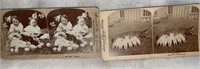 (2) 1890's Stereoview Cards:  Keystone Easter Kids