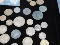 LOT OF VARIOUS COINS - 1975 SET INCLUDING -SILVER
