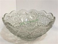 Large pressed glass serving or punch bowl