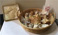 Assorted seashell lot includes a nice woven two