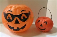 Vintage blow mold jack-o’-lantern as well as a