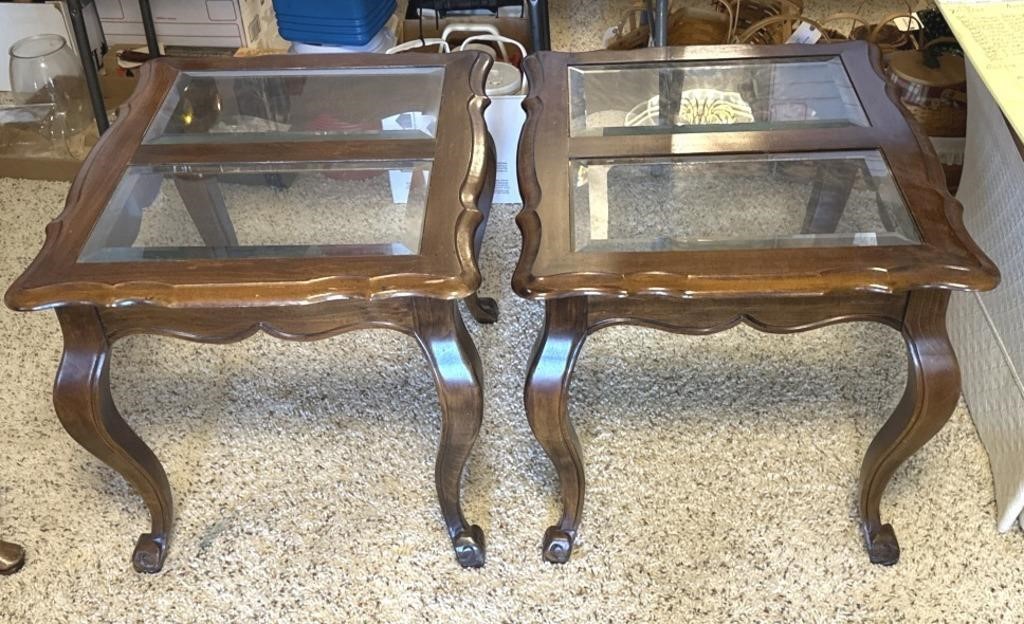 2 Glasstop End Tables