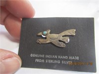 Genuine Indian Handmade Sterling Silver Pin 2.3 gr