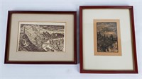 Framed Etching Prints (2)