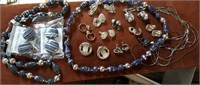 Silver look necklaces, earrings and beaded sets