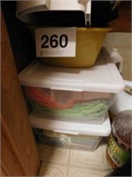 Cleaning towels - plastic storage tubs