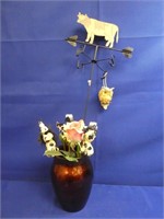 Vase With Cow On Sticks
